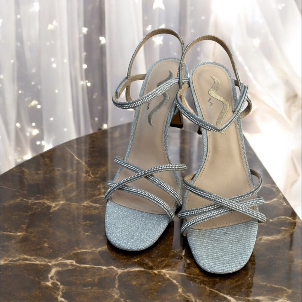 Nina ~ Women's Anna Crystal Embellished Strappy Dress Sandals